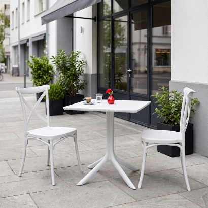 Τραπεζαρία Groovy Crossie pakoworld σετ 3τεμ λευκό PP 60x60x76εκ Τραπεζαρία Groovy Crossie pakoworld σετ 3τεμ λευκό PP 60x60x76εκ