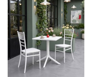 Τραπεζαρία Groovy Tifany I pakoworld σετ 3τεμ λευκό PP 60x60x76εκ Τραπεζαρία Groovy Tifany I pakoworld σετ 3τεμ λευκό PP 60x60x76εκ