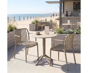 Τραπεζαρία Mercon Zoi pakoworld σετ 3τεμ cappuccino PP Φ60x75εκ Τραπεζαρία Mercon Zoi pakoworld σετ 3τεμ cappuccino PP Φ60x75εκ