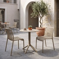 Τραπεζαρία Mercon Zoi pakoworld σετ 3τεμ cappuccino PP Φ60x75εκ Τραπεζαρία Mercon Zoi pakoworld σετ 3τεμ cappuccino PP Φ60x75εκ