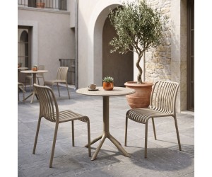 Τραπεζαρία Mercon Zoi pakoworld σετ 3τεμ cappuccino PP Φ60x75εκ Τραπεζαρία Mercon Zoi pakoworld σετ 3τεμ cappuccino PP Φ60x75εκ