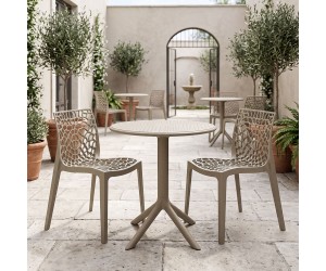 Τραπεζαρία Mercon Hush pakoworld σετ 3τεμ cappuccino PP Φ60x75εκ Τραπεζαρία Mercon Hush pakoworld σετ 3τεμ cappuccino PP Φ60x75εκ