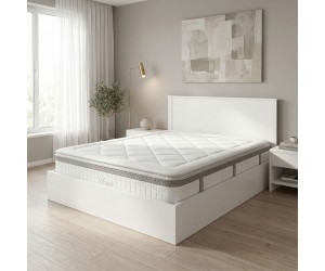 Κρεβάτι με στρώμα Athos Utopia pakoworld λευκό 160x200εκ Κρεβάτι με στρώμα Athos Utopia pakoworld λευκό 160x200εκ
