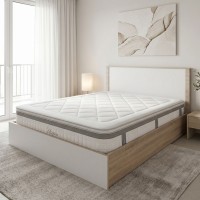 Κρεβάτι με στρώμα Athos Utopia pakoworld sonoma και λευκό 160x200εκ Κρεβάτι με στρώμα Athos Utopia pakoworld sonoma και λευκό 160x200εκ