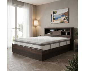 Κρεβάτι με στρώμα Mozart Utopia pakoworld καρυδί 160x200εκ Κρεβάτι με στρώμα Mozart Utopia pakoworld καρυδί 160x200εκ