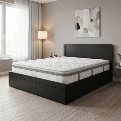 Κρεβάτι με στρώμα Olympus Utopia pakoworld με συρτάρι wenge 160x200εκ Κρεβάτι με στρώμα Olympus Utopia pakoworld με συρτάρι wenge 160x200εκ