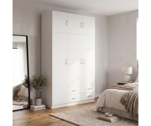 Ντουλάπα τρίφυλλη με πατάρι Alvia pakoworld λευκό 150x51x240εκ Ντουλάπα τρίφυλλη με πατάρι Alvia pakoworld λευκό 150x51x240εκ