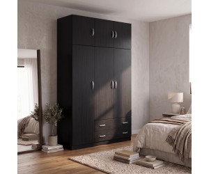 Ντουλάπα τρίφυλλη με πατάρι Alvia pakoworld wenge 150x51x240εκ Ντουλάπα τρίφυλλη με πατάρι Alvia pakoworld wenge 150x51x240εκ