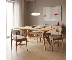 Τραπεζαρία με Καρέκλες Raudi μπεζ και Τραπέζι Raffles rubberwood σε φυσική απόχρωση 150x90x76εκ Σετ 5τεμ Τραπεζαρία με Καρέκλες Raudi μπεζ και Τραπέζι Raffles rubberwood σε φυσική απόχρωση 150x90x76εκ Σετ 5τεμ