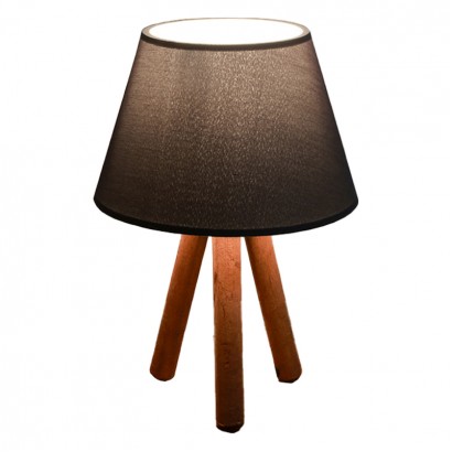 Επιτραπέζιο φωτιστικό PWL-1071 pakoworld Ε27 μαύρο-καρυδί Φ22x32εκ