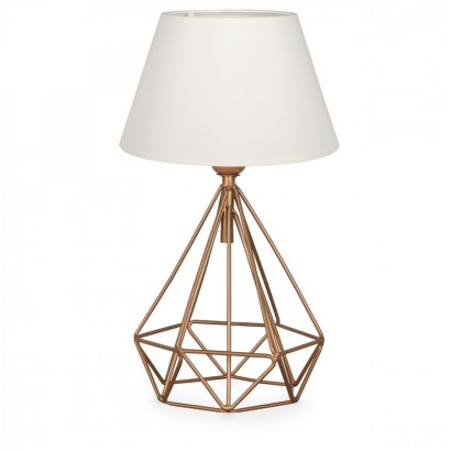 Επιτραπέζιο φωτιστικό PWL-1080 pakoworld Ε27 λευκό-χρυσό 22x22x37εκ