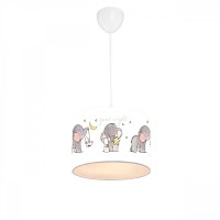 Παιδικό φωτιστικό οροφής μονόφωτο PWL-1094 pakoworld Ε27 λευκό-γκρι Φ24x20εκ