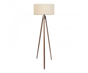 Φωτιστικό δαπέδου PWL-1059 pakoworld Ε27 σε κρέμα-καρυδί απόχρωση Φ38x140εκ