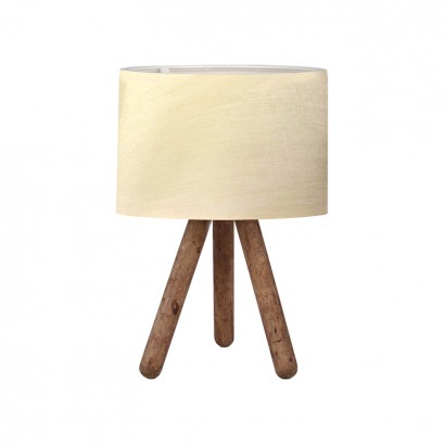 Επιτραπέζιο φωτιστικό PWL-1071 Ι pakoworld Ε27 μπεζ -καρυδί Φ19x32εκ