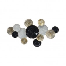 Διακοσμητικό τοίχου Faim Inart μέταλλο σε χρυσή, μαύρη και λευκή απόχρωση 111.1x5.7x58.4εκ