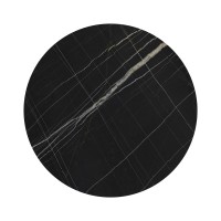 Επιφάνεια τραπεζιού Relian pakoworld HPL μαύρο όψη μαρμάρου Φ60εκ πάχους 12mm