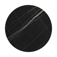 Επιφάνεια τραπεζιού Relian pakoworld HPL μαύρο όψη μαρμάρου Φ69εκ πάχους 12mm