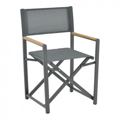 Πολυθρόνα σκηνοθέτη Mabu pakoworld ανθρακί αλουμίνιο 56x48x86εκ