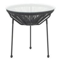 Τραπέζι Acapulco pakoworld μεταλλο-pe rattan σε μαύρη απόχρωση Φ50x52εκ Τραπέζι Acapulco pakoworld μεταλλο-pe rattan σε μαύρη απόχρωση Φ50x52εκ