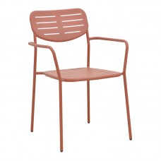 Πολυθρόνα Deraby pakoworld στοιβαζόμενη terracotta μέταλλο 56x45.5x83εκ Πολυθρόνα Deraby pakoworld στοιβαζόμενη terracotta μέταλλο 56x45.5x83εκ