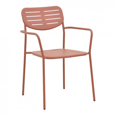 Πολυθρόνα Deraby pakoworld στοιβαζόμενη terracotta μέταλλο 56x45.5x83εκ Πολυθρόνα Deraby pakoworld στοιβαζόμενη terracotta μέταλλο 56x45.5x83εκ