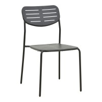 Καρέκλα Deraby pakoworld στοιβαζόμενη μαύρο μέταλλο 52.5x45.5x83εκ
