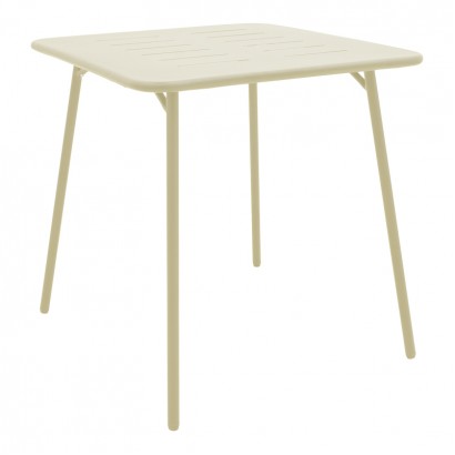 Τραπέζι Moraja pakoworld κρεμ μέταλλο 70x70x73εκ