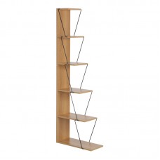 Βιβλιοθήκη mini Tars pakoworld sonoma-μαύρο 50x22x150εκ Βιβλιοθήκη mini Tars pakoworld sonoma-μαύρο 50x22x150εκ