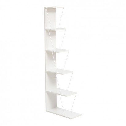 Βιβλιοθήκη mini Tars pakoworld λευκό 50x22x150εκ Βιβλιοθήκη mini Tars pakoworld λευκό 50x22x150εκ