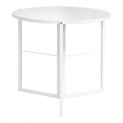 Τραπέζι πτυσσόμενο Talen pakoworld σε λευκή απόχρωση Φ80x74εκ