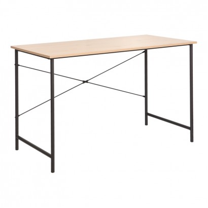 Γραφείο εργασίας Senzia pakoworld σε φυσική απόχρωση με μαύρο μέταλλο 120x60x75εκ