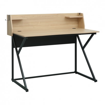 Γραφείο εργασίας Spaco pakoworld σε φυσική απόχρωση - μαύρα μεταλλικα πόδια 123x61.5x100.5εκ