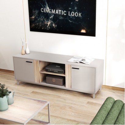 Έπιπλο τηλεόρασης Polenio pakoworld cappuccino με φυσικό 150x40x53εκ Έπιπλο τηλεόρασης Polenio pakoworld cappuccino με φυσικό 150x40x53εκ