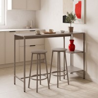 Σετ τραπέζι μπαρ Nexous pakoworld 3τεμ taupe μέταλλο 124x44x100εκ Σετ τραπέζι μπαρ Nexous pakoworld 3τεμ taupe μέταλλο 124x44x100εκ
