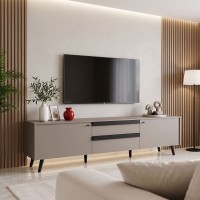Έπιπλο τηλεόρασης Nectra pakoworld taupe με μαύρο 180x40x56εκ Έπιπλο τηλεόρασης Nectra pakoworld taupe με μαύρο 180x40x56εκ