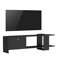 Έπιπλο τηλεόρασης Standi pakoworld σε μαύρο-μαύρο μαρμάρου απόχρωση 120x25x36.8εκ