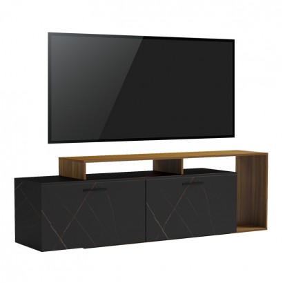 Έπιπλο τηλεόρασης Tobler pakoworld καρυδί- μαύρο μαρμάρου 170x40x53εκ