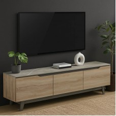 Έπιπλο τηλεόρασης Kasandra pakoworld μπεζ μαρμάρου-sonoma 180x35x48.5εκ Έπιπλο τηλεόρασης Kasandra pakoworld μπεζ μαρμάρου-sonoma 180x35x48.5εκ