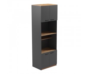 Ντουλάπα κουζίνας Rowan pakoworld σε ανθρακί-oak απόχρωση 60x42x182εκ Ντουλάπα κουζίνας Rowan pakoworld σε ανθρακί-oak απόχρωση 60x42x182εκ