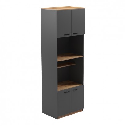 Ντουλάπα κουζίνας Rowan pakoworld σε ανθρακί-oak απόχρωση 60x42x182εκ Ντουλάπα κουζίνας Rowan pakoworld σε ανθρακί-oak απόχρωση 60x42x182εκ