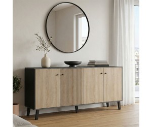Μπουφές Tuscany pakoworld sonoma-ανθρακί 180x40x78.6εκ Μπουφές Tuscany pakoworld sonoma-ανθρακί 180x40x78.6εκ