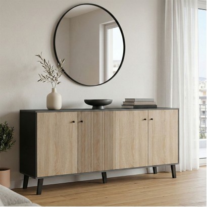 Μπουφές Tuscany pakoworld sonoma-ανθρακί 180x40x78.6εκ Μπουφές Tuscany pakoworld sonoma-ανθρακί 180x40x78.6εκ