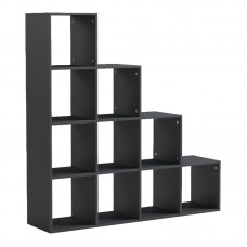 Βιβλιοθήκη Scala pakoworld ανθρακί 129.5x29x129.5εκ
