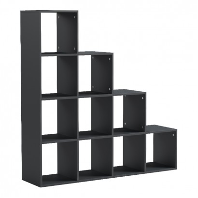 Βιβλιοθήκη Scala pakoworld ανθρακί 129.5x29x129.5εκ Βιβλιοθήκη Scala pakoworld ανθρακί 129.5x29x129.5εκ