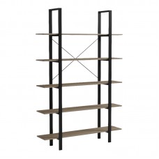 Βιβλιοθήκη-Ραφιέρα Loftie pakoworld sonoma-μαύρο μέταλλο 126x28x165εκ Βιβλιοθήκη-Ραφιέρα Loftie pakoworld sonoma-μαύρο μέταλλο 126x28x165εκ