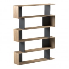 Βιβλιοθήκη Tetri pakoworld sonoma-ανθρακί 121.8x25.4x158.8εκ Βιβλιοθήκη Tetri pakoworld sonoma-ανθρακί 121.8x25.4x158.8εκ