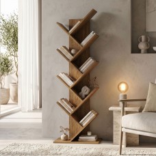 Βιβλιοθήκη Fyllo pakoworld καρυδί 50x25x141.5εκ Βιβλιοθήκη Fyllo pakoworld καρυδί 50x25x141.5εκ