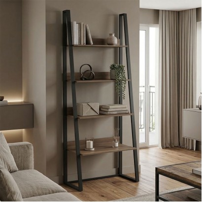 Βιβλιοθήκη-Ραφιέρα Alfa pakoworld sonoma-μαύρο μέταλλο 75x36x185εκ Βιβλιοθήκη-Ραφιέρα Alfa pakoworld sonoma-μαύρο μέταλλο 75x36x185εκ