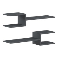 Ραφιέρα τοίχου Galler pakoworld ανθρακί 79x19.5x18εκ