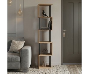 Βιβλιοθήκη Cubik pakoworld sonoma- ανθρακί 35x30x161εκ